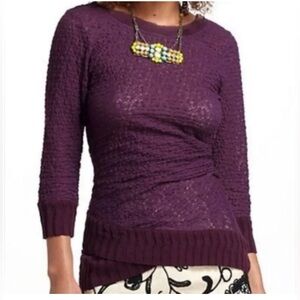 Anthropologie Deletta Women's Purple Textured Top Size M